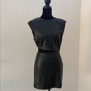Lucy Paris Black Faux Leather Mini Dress